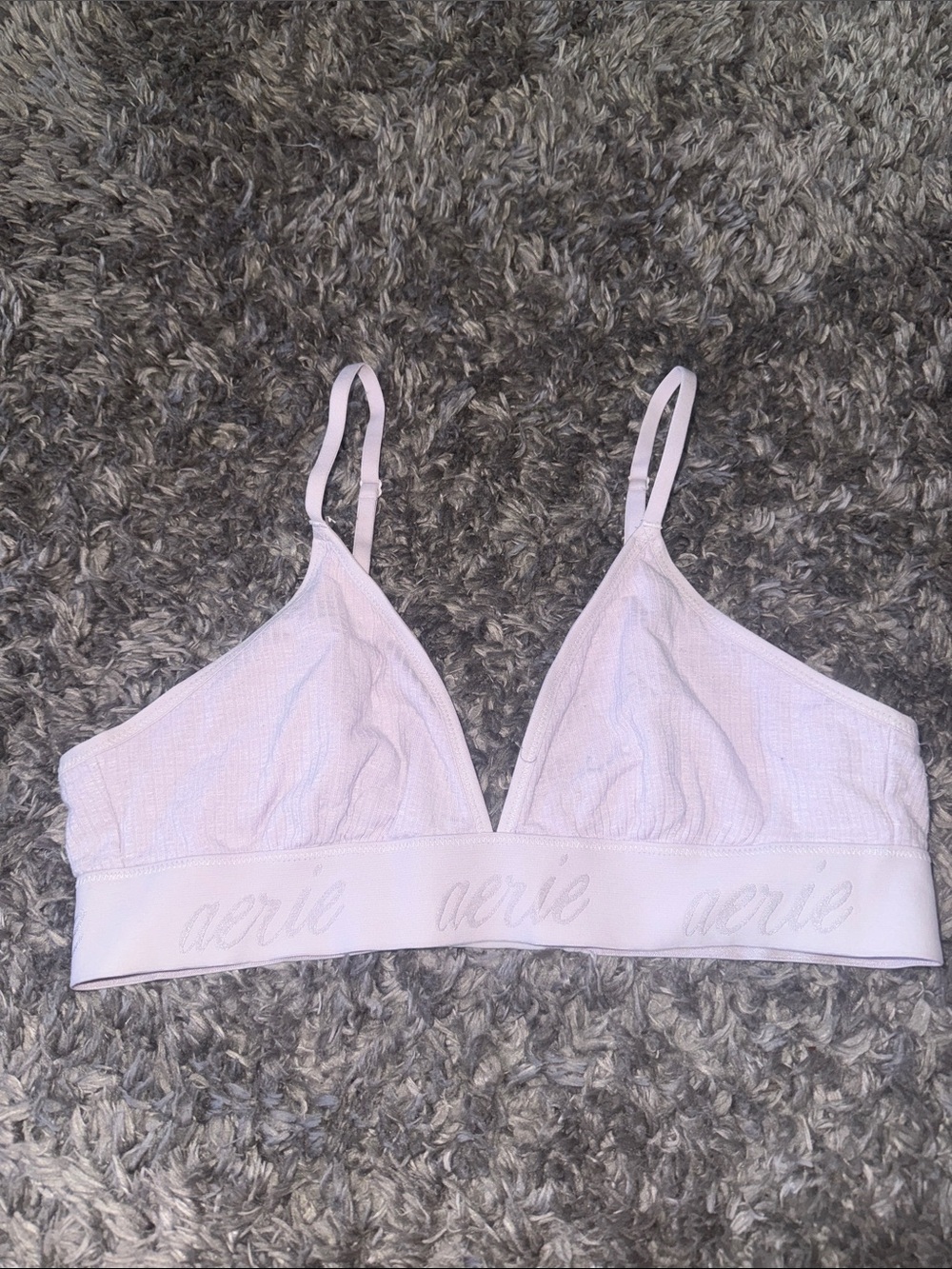 aerie Pale Pink Wireless Triangle Bralette